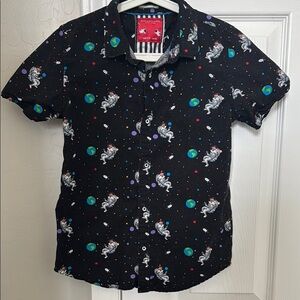 Boys Astronaut Santa black Button Down shirt Denim & Flower Ricky Singh